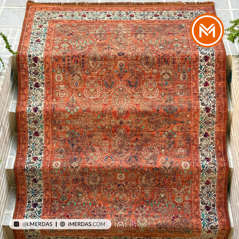 فرش کهنه نما کد Q04606 زمینه تمام رنگ